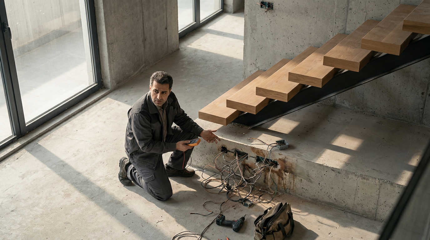 نصب تخصصی روشنایی هوشمند پله ساختمان